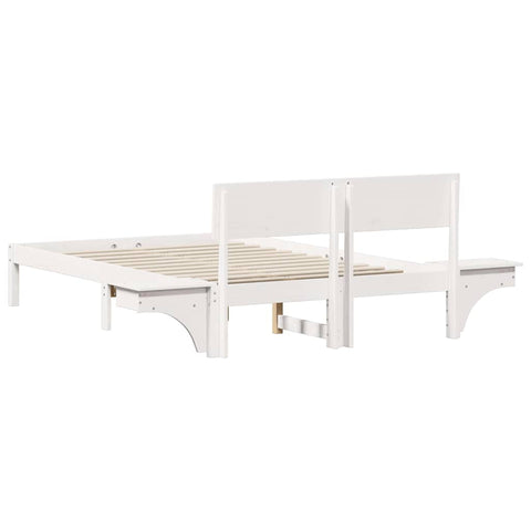 vidaXL Bed Frame with Bedside Tables with Headboard White 140 x 190 cm