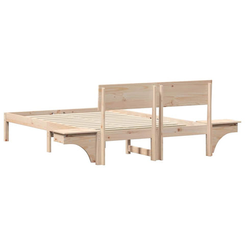 vidaXL Bed Frame with Bedside Tables with Headboard Brown 135 x 190 cm