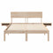 vidaXL Bed Frame with Bedside Tables with Headboard Brown 135 x 190 cm