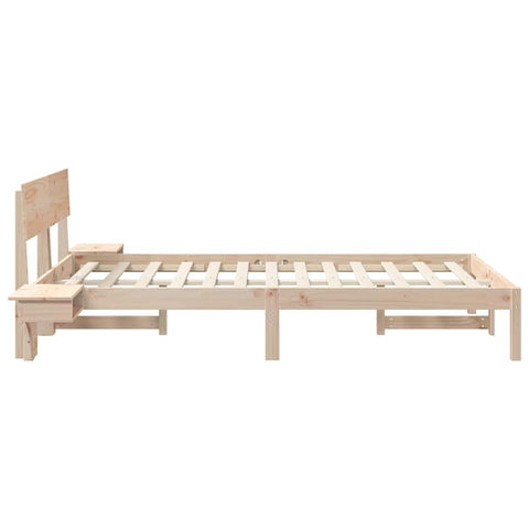 vidaXL Bed Frame with Bedside Tables with Headboard Brown 135 x 190 cm