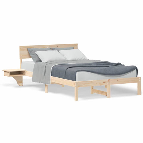 vidaXL Bed Frame with Bedside Tables with Headboard Brown 120 x 190 cm