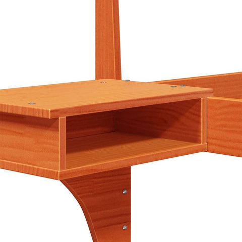 vidaXL Bed Frame with Bedside Tables Wax brown 120 x 190 cm