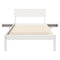 vidaXL Bed Frame with Bedside Tables White 90 x 200 cm Solid pine wood