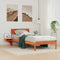 vidaXL Bed Frame with Bedside Tables Wax brown 90 x 200 cm