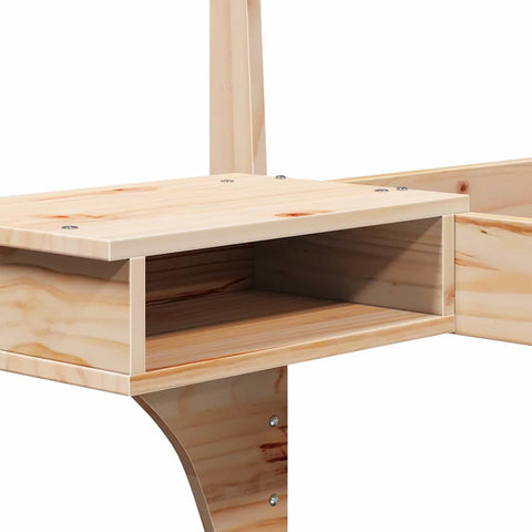 vidaXL Bed Frame with Bedside Tables Brown 90 x 190 cm Solid pine wood