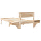 vidaXL Bed Frame with Bedside Tables Brown 75 x 190 cm Solid pine wood