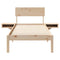 vidaXL Bed Frame with Bedside Tables Brown 75 x 190 cm Solid pine wood
