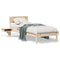vidaXL Bed Frame with Bedside Tables Brown 75 x 190 cm Solid pine wood