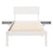vidaXL Bed Frame with Bedside Tables White 75 x 190 cm Solid pine wood