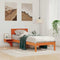 vidaXL Bed Frame with Bedside Tables Wax brown Solid pine wood