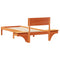 vidaXL Bed Frame with Bedside Tables Wax brown Solid pine wood