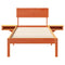 vidaXL Bed Frame with Bedside Tables Wax brown Solid pine wood