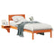vidaXL Bed Frame with Bedside Tables Wax brown Solid pine wood