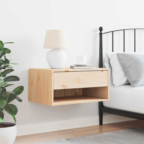 vidaXL Bedside Table Brown 50 x 32.5 x 24 cm Solid pine wood