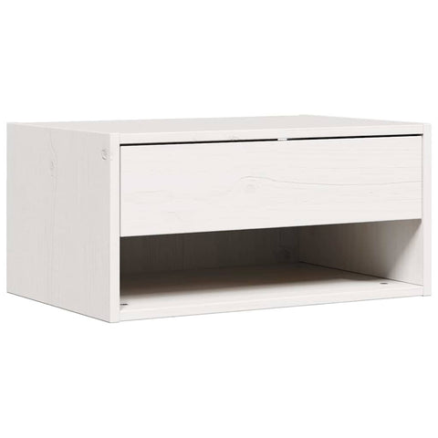 vidaXL Wall-mounted Bedside Table with Drawer Wall-mounted White 50 x 32.5 x 24 cm