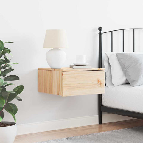 vidaXL Wall-mounted Bedside Table with Drawer Wall-mounted Brown 37 x 35 x 18.5 cm