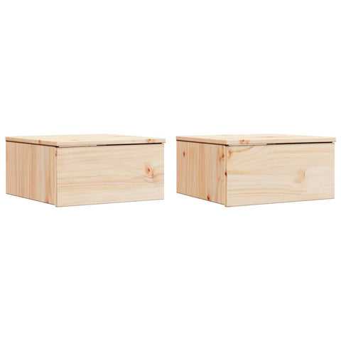 vidaXL Wall-mounted Bedside Table 2 pcs Brown 37 x 35 x 18.5 cm