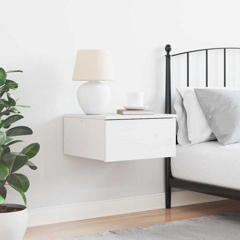 vidaXL Wall-mounted Bedside Table with Drawer Wall-mounted White 37 x 35 x 18.5 cm