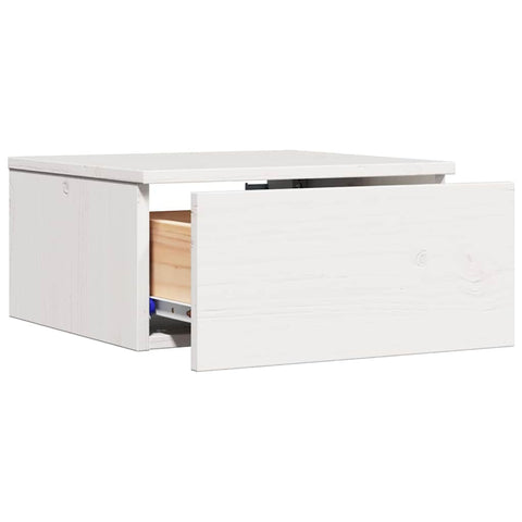 vidaXL Wall-mounted Bedside Table with Drawer Wall-mounted White 37 x 35 x 18.5 cm