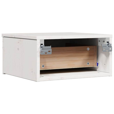 vidaXL Wall-mounted Bedside Table with Drawer Wall-mounted White 37 x 35 x 18.5 cm