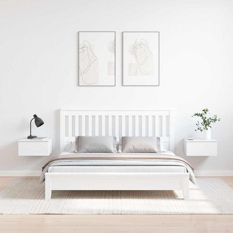 vidaXL Wall-mounted Bedside Table 2 pcs White 37 x 35 x 18.5 cm