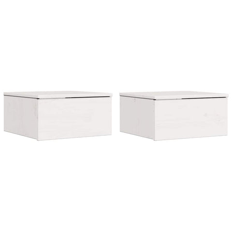 vidaXL Wall-mounted Bedside Table 2 pcs White 37 x 35 x 18.5 cm