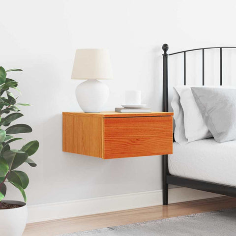 vidaXL Wall-mounted Bedside Table Wax brown 37 x 35 x 18.5 cm