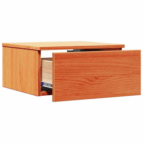 vidaXL Wall-mounted Bedside Table Wax brown 37 x 35 x 18.5 cm
