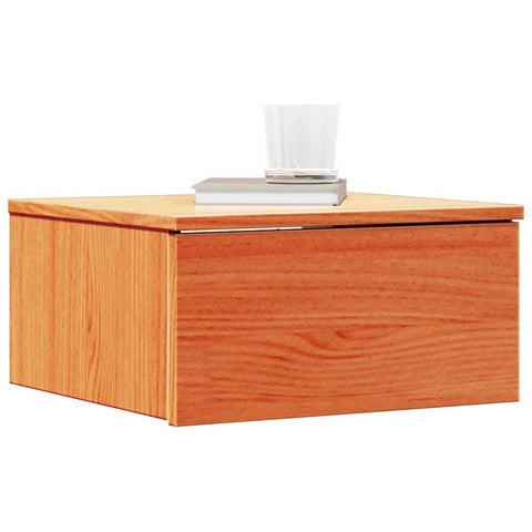 vidaXL Wall-mounted Bedside Table Wax brown 37 x 35 x 18.5 cm