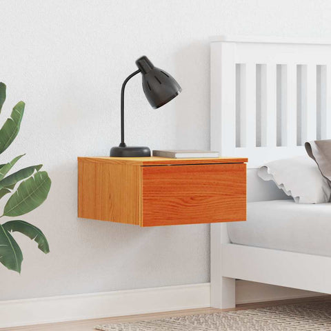 vidaXL Wall-mounted Bedside Table 2 pcs Wax brown 37 x 35 x 18.5 cm