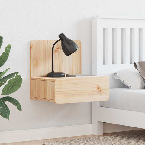vidaXL Wall-mounted Bedside Table with Drawer Wall-mounted Brown 44 x 32.5 x 40 cm