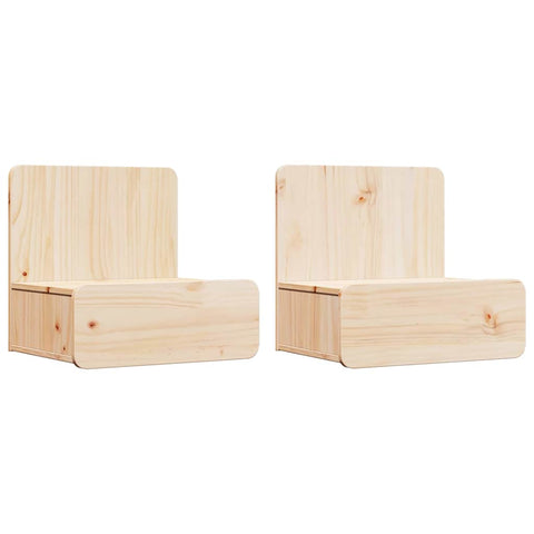 vidaXL Wall-mounted Bedside Table 2 pcs Brown 44 x 32.5 x 40 cm