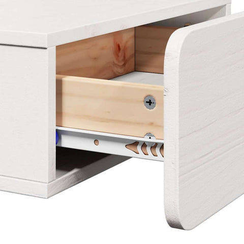 vidaXL Wall-mounted Bedside Table with Drawer Wall-mounted White 44 x 32.5 x 40 cm