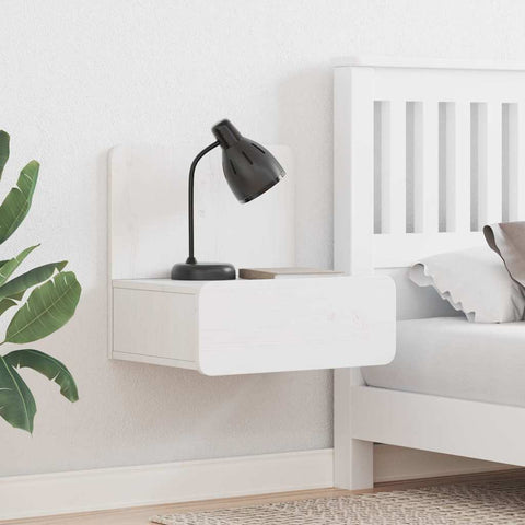 vidaXL Wall-mounted Bedside Table with Drawer Wall-mounted White 44 x 32.5 x 40 cm