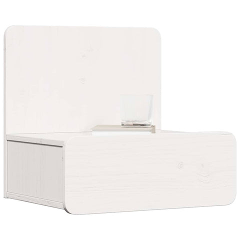 vidaXL Wall-mounted Bedside Table with Drawer Wall-mounted White 44 x 32.5 x 40 cm