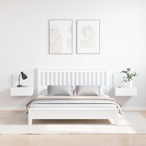 vidaXL Wall-mounted Bedside Table 2 pcs White 42 x 32.5 x 40 cm