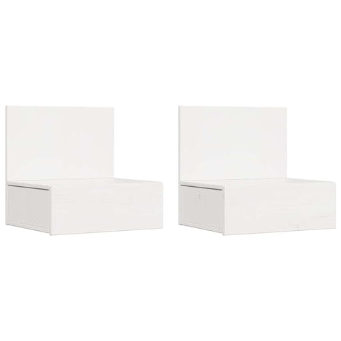 vidaXL Wall-mounted Bedside Table 2 pcs White 42 x 32.5 x 40 cm