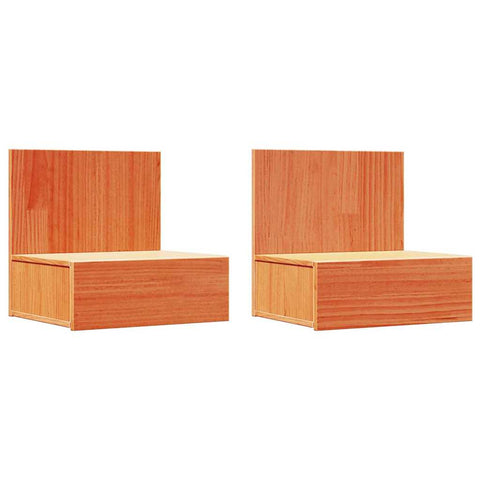 vidaXL Wall-mounted Bedside Table 2 pcs Wax brown 42 x 32.5 x 40 cm
