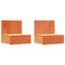 vidaXL Wall-mounted Bedside Table 2 pcs Wax brown 42 x 32.5 x 40 cm