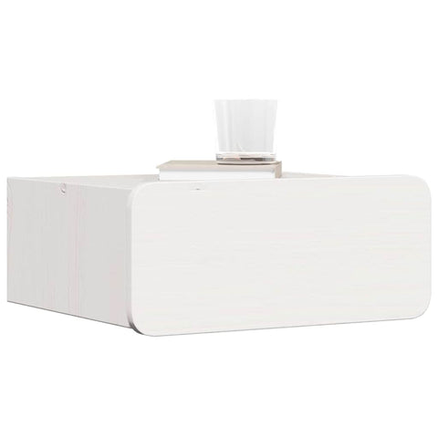 vidaXL Wall-mounted Bedside Table with Drawer Wall-mounted White 39 x 34 x 16.5 cm