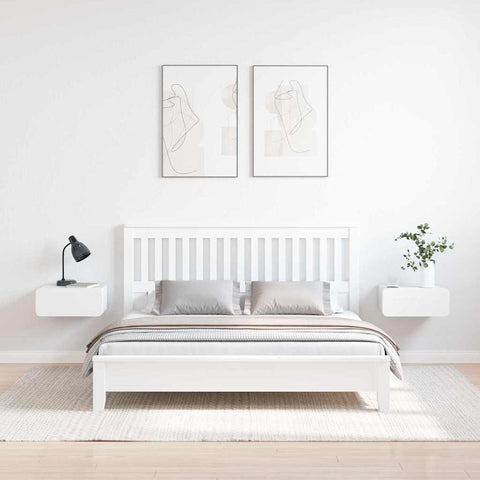 vidaXL Wall-mounted Bedside Table 2 pcs White 39 x 34 x 16.5 cm