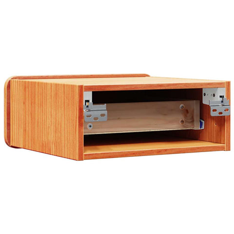 vidaXL Wall-mounted Bedside Table Wax brown 39 x 34 x 16.5 cm