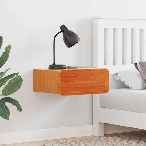 vidaXL Wall-mounted Bedside Table 2 pcs Wax brown 39 x 34 x 16.5 cm