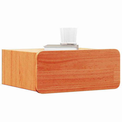 vidaXL Wall-mounted Bedside Table 2 pcs Wax brown 39 x 34 x 16.5 cm