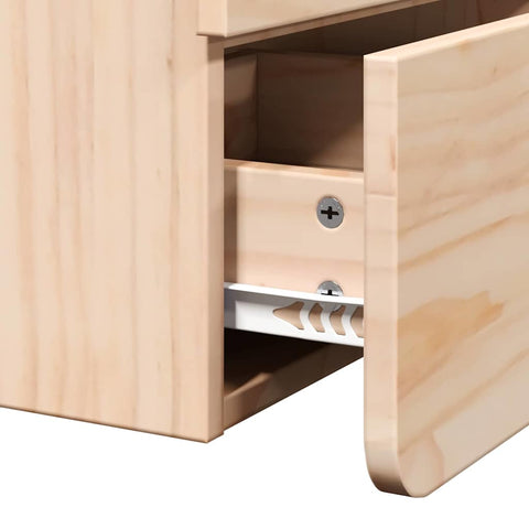 vidaXL Bedside Table with Drawer Brown 39 x 34 x 33 cm Solid pine wood