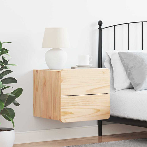 vidaXL Bedside Table with Drawer Brown 39 x 34 x 33 cm Solid pine wood