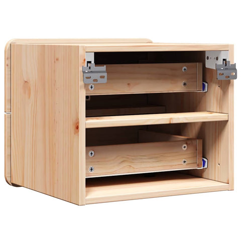 vidaXL Bedside Table with Drawer Brown 39 x 34 x 33 cm Solid pine wood