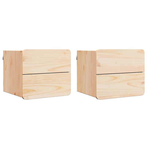 vidaXL Bedside Table 2 pcs Brown 39 x 34 x 33 cm Solid pinewood