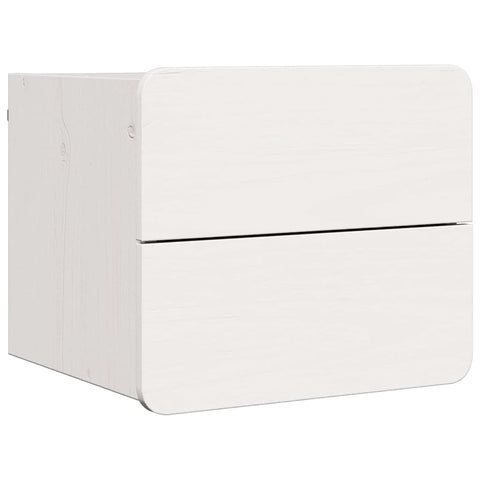 vidaXL Bedside Table with Drawer White 39 x 34 x 33 cm Solid pine wood