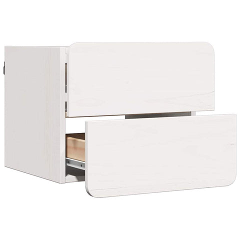vidaXL Bedside Table with Drawer White 39 x 34 x 33 cm Solid pine wood